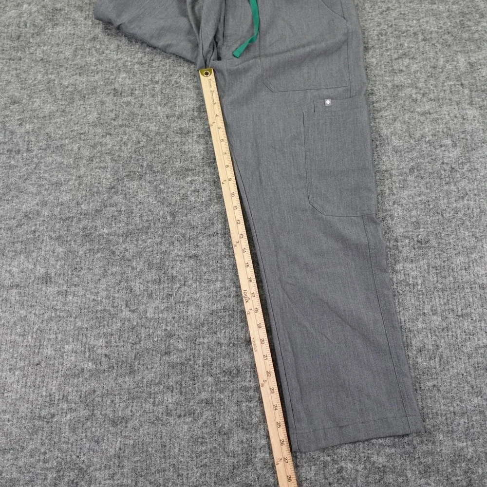 Figs Scrub Pants Mens Medium Grey Cairo Cargo Pockets Zip Nurse‎ Inseam 26.5''